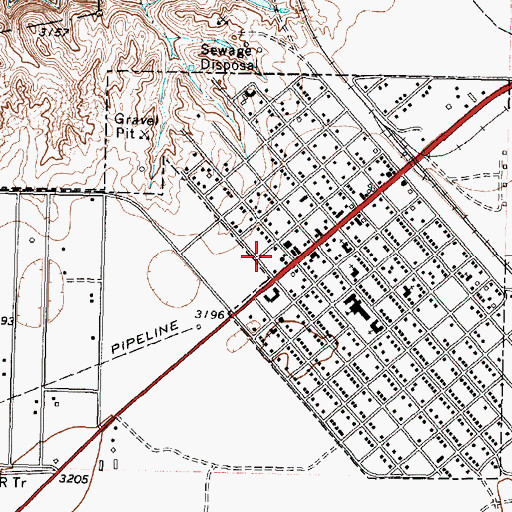 Topographic Map of Fritch Emergency Medical Services, TX