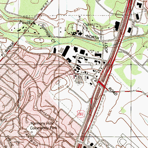 Topographic Map of Allen Ambulance Service, TX