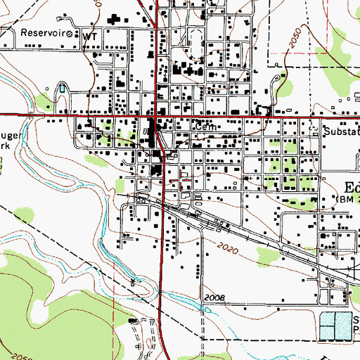 Topographic Map of Eden Emergency Medical Services Ambulance, TX