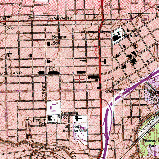 Topographic Map of Care First Emergency Medical Services, TX