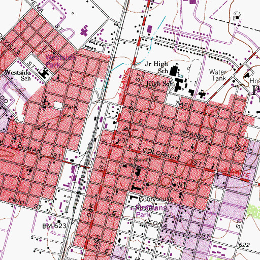 Topographic Map of Frio County Emergency Medical Services, TX