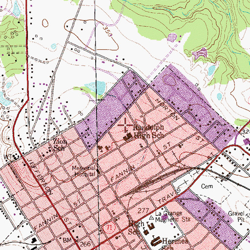 Topographic Map of Fayette County Emergency Medical Services, TX