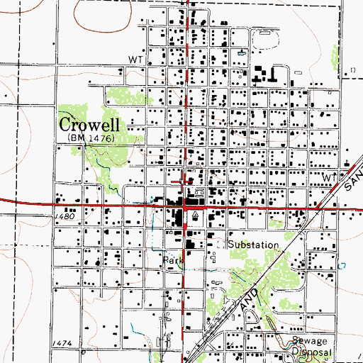 Topographic Map of Three Rivers Ambulance Service, TX