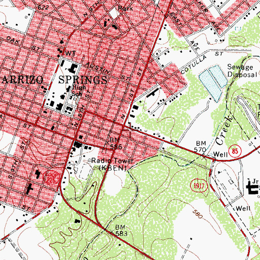 Topographic Map of Dimmit County Emergency Medical Service, TX