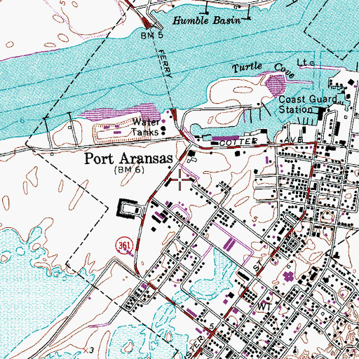 Topographic Map of Port Aransas Emergency Medical Service, TX
