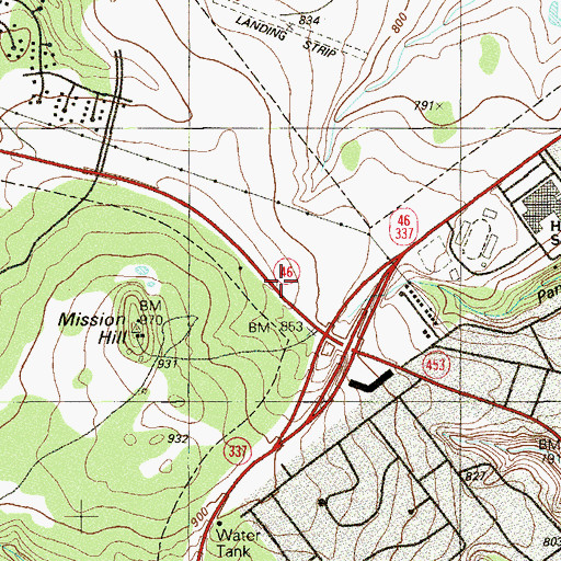 Topographic Map of SouthernCross Ambulance, TX