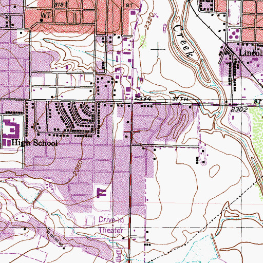 Topographic Map of Snyder Emergency Medical Service, TX
