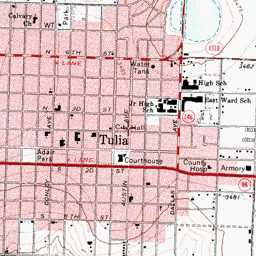 Topographic Map of Tule Creek Emergency Medical Service, TX