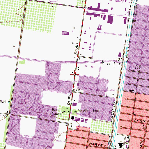 Topographic Map of Methodist Ambulance Service, TX