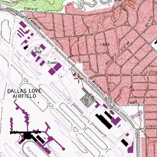 Topographic Map of Childrens Medical Center of Dallas - Transport, TX