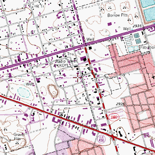 Topographic Map of Permian Basin Ambulance, TX