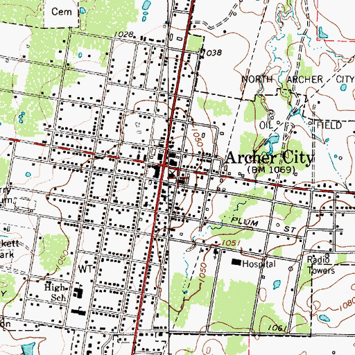 Topographic Map of Archer City Ambulance Service, TX