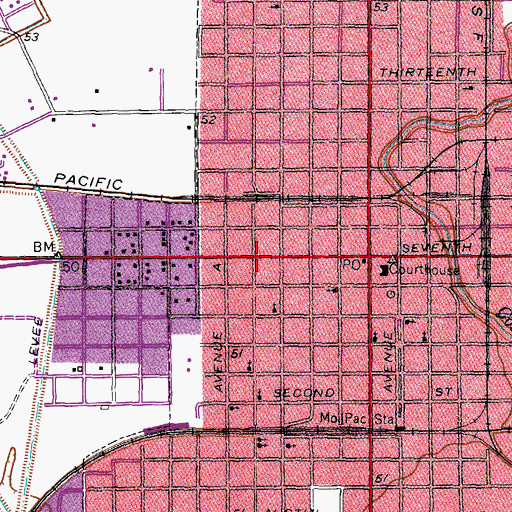 Topographic Map of Matagorda County Emergency Medical Service, TX