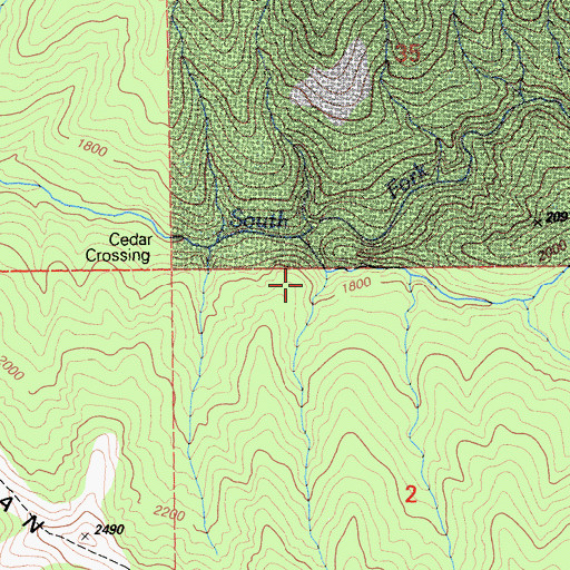 Topographic Map of Round Mountain Creek, CA