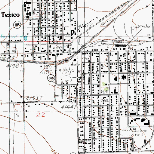 Topographic Map of Farwell Emergency Medical Services, TX