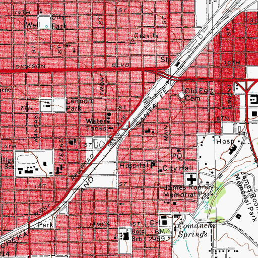 Topographic Map of Pecos County Emergency Medical Services, TX