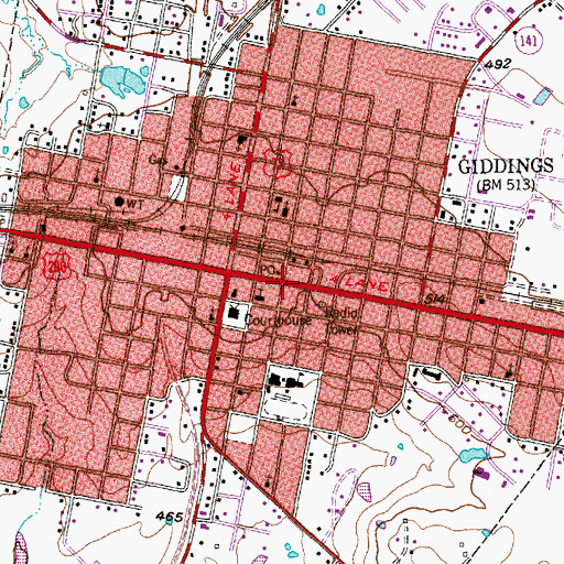 Topographic Map of Bell and Mersiovsky Ambulance Service, TX