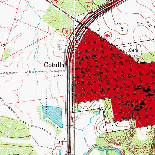 Topographic Map of Cotulla Emergency Medical Service, TX