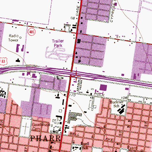 Topographic Map of X-Tra Mile Ambulance Service, TX