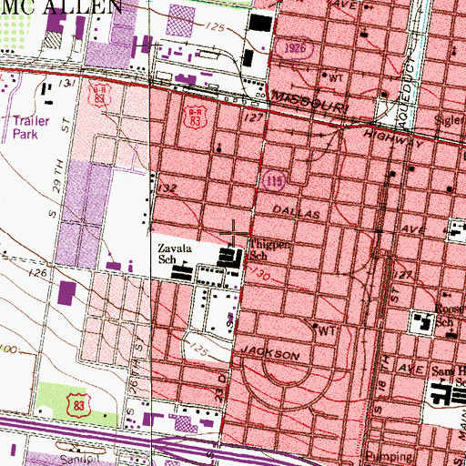 Topographic Map of Ambulance Transportation Services, TX