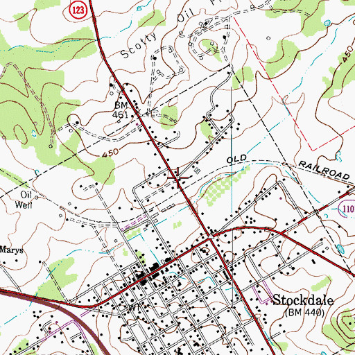 Topographic Map of Stockdale Volunteer Ambulance Service, TX