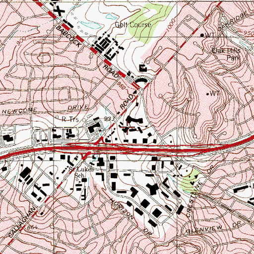 Topographic Map of Medical Reliance Ambulance Service, TX