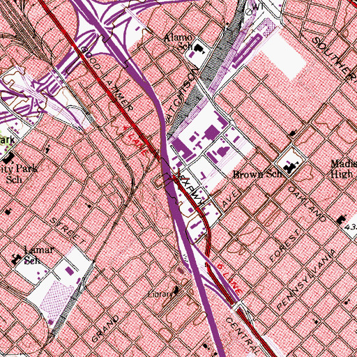 Topographic Map of Texas Lifeline Corporation, TX