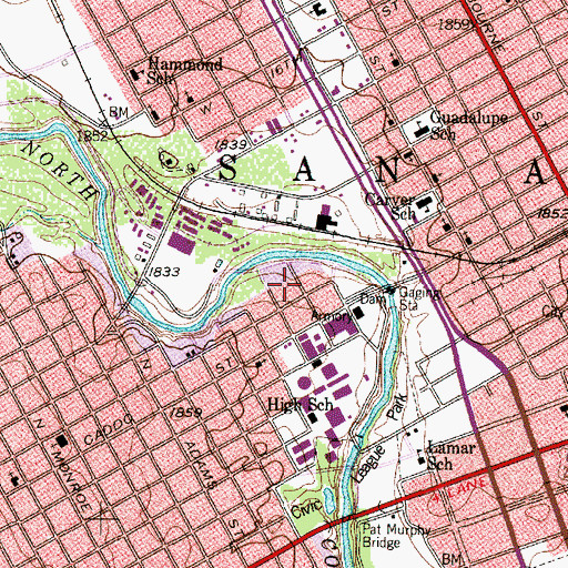 Topographic Map of San Angelo Emergency Corps Ambulance, TX