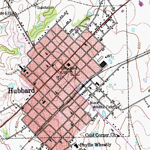 Topographic Map of Rural Hill Emergency Medical Service, TX