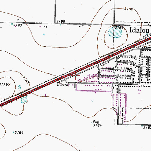 Topographic Map of Idalou Emergency Medical Services, TX