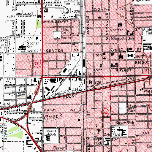 Topographic Map of Guardian Emergency Medical Services, TX