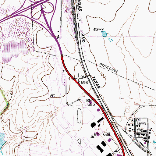 Topographic Map of Mercy Medflight, TX