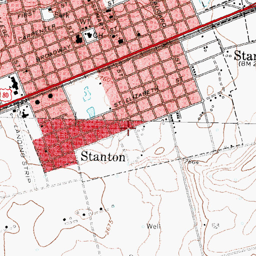 Topographic Map of Martin County Emergency Medical Service Ambulance Substation, TX