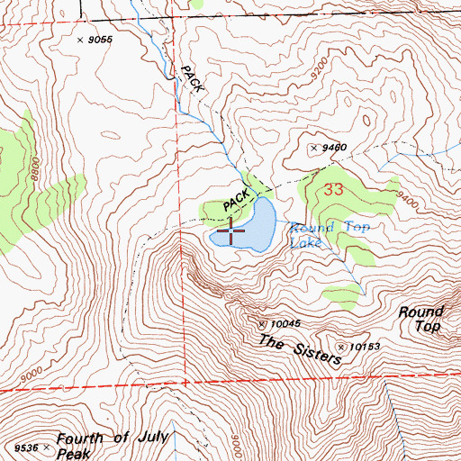 Topographic Map of Round Top Lake, CA