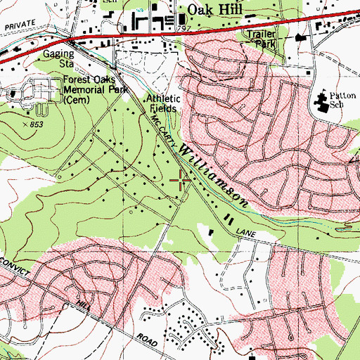 Topographic Map of Austin - Travis County Emergency Medical Service - Medic 11, TX