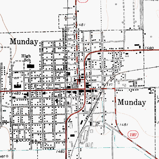 Topographic Map of Knox County Emergency Medical Services, TX