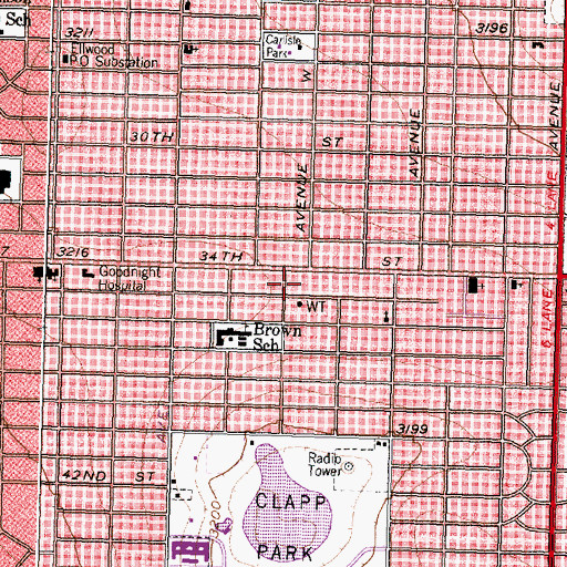 Topographic Map of Lubbock Emergency Medical Service Station 5, TX