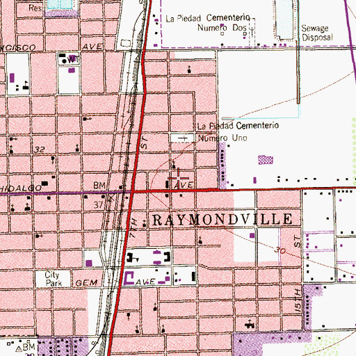 Topographic Map of Willacy County Emergency Medical Service, TX