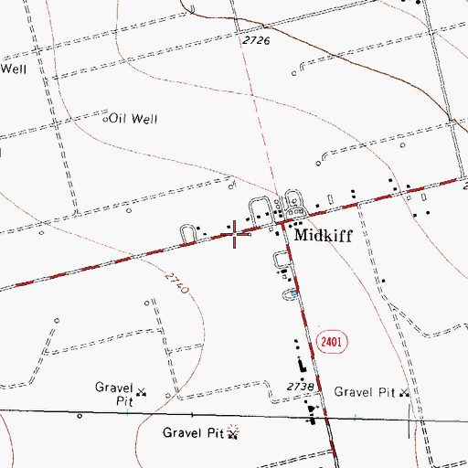 Topographic Map of Midkiff Volunteer Ambulance Service, TX