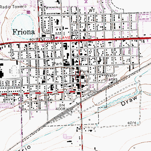 Topographic Map of Friona Emergency Medical Service, TX