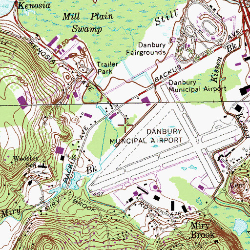 Topographic Map of Danbury Fire Department Engine 26, CT