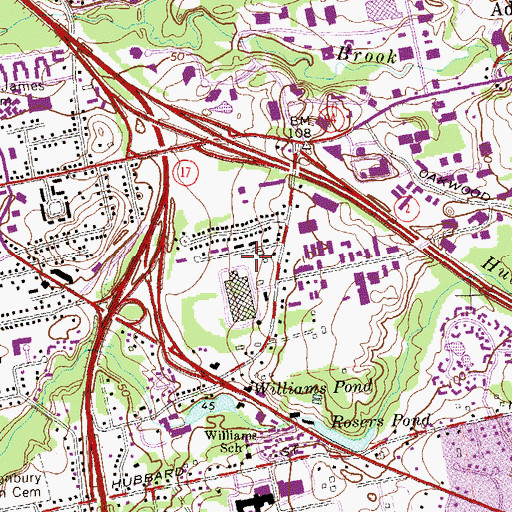 Topographic Map of Glastonbury Volunteer Fire Department Thomas G Manager Senior Fire Training Facility, CT