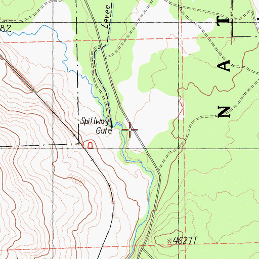Topographic Map of Round Valley, CA