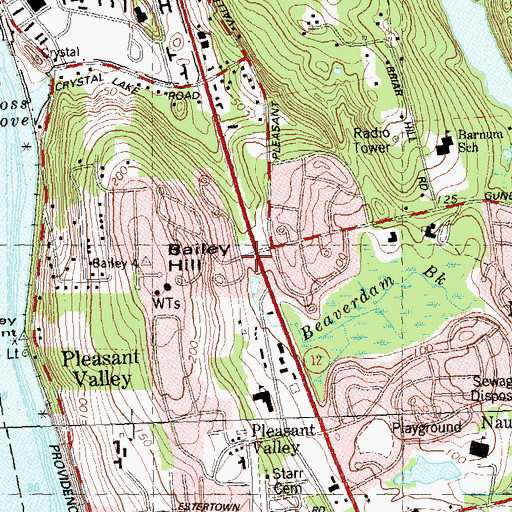 Topographic Map of Submarine Base Fire Department Ambulance Station 2, CT