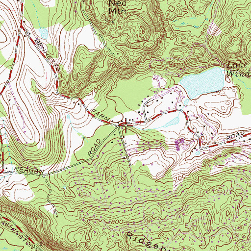 Topographic Map of Ridgefield Fire Department Station 2, CT
