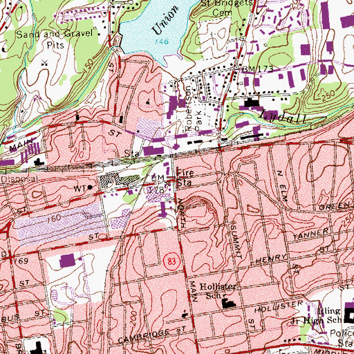 Topographic Map of Eighth Utilities District Station 4, CT