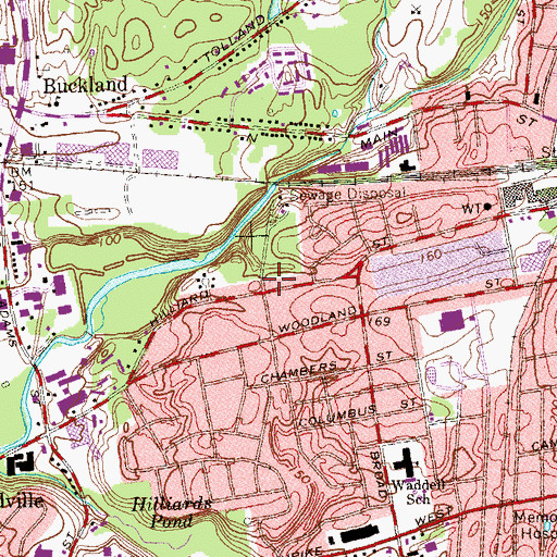 Topographic Map of Eighth Utilities District Station 2, CT