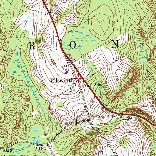 Topographic Map of Sharon Fire Department Station 2, CT