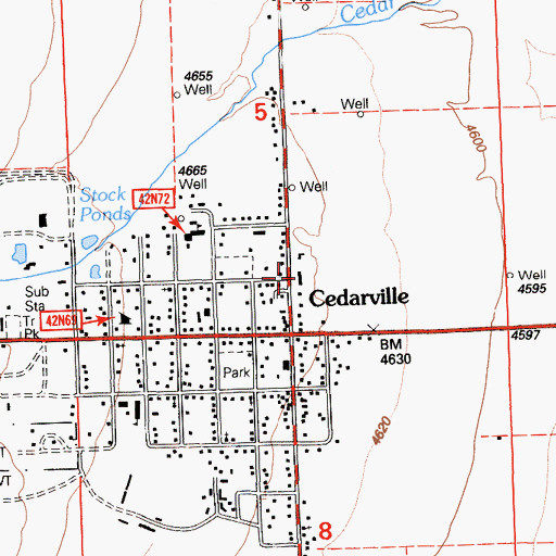 Topographic Map of Surprise Valley Community Hospital, CA