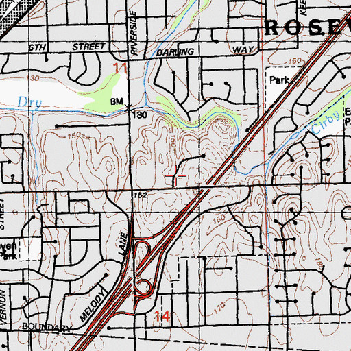 Topographic Map of Telecare Placer County Psychiatric Health Facility, CA